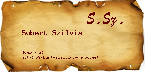 Subert Szilvia névjegykártya