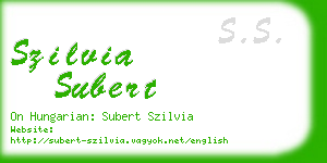 szilvia subert business card